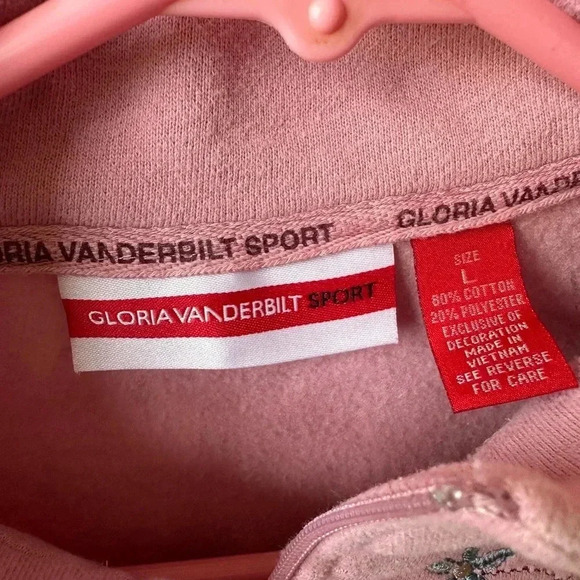 Gloria Vanderbilt sport large embroidered pink sweater - Picture 3 of 4